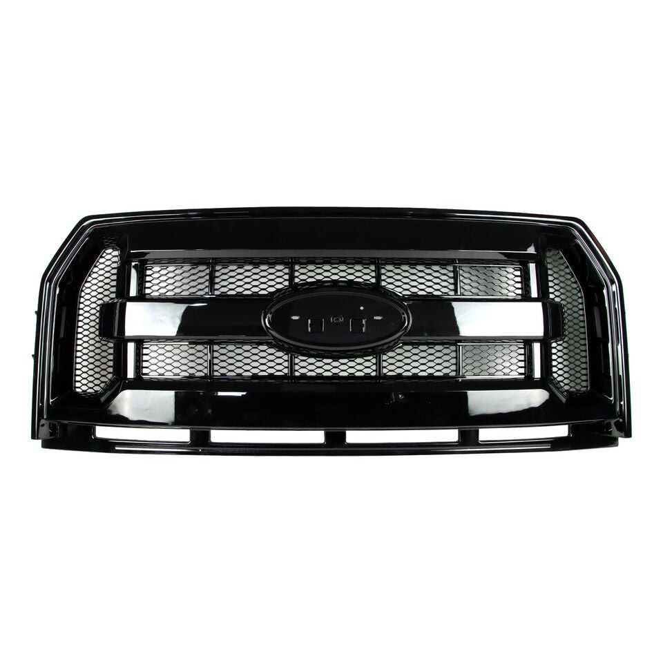 Car Front Grill for 15-17 F-150 Gloss Black Grille Truck Easy to Install