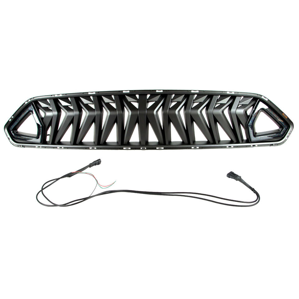For 18-21 Mustang Car Front Grill w/ LED&Wiring Matte Black Grille