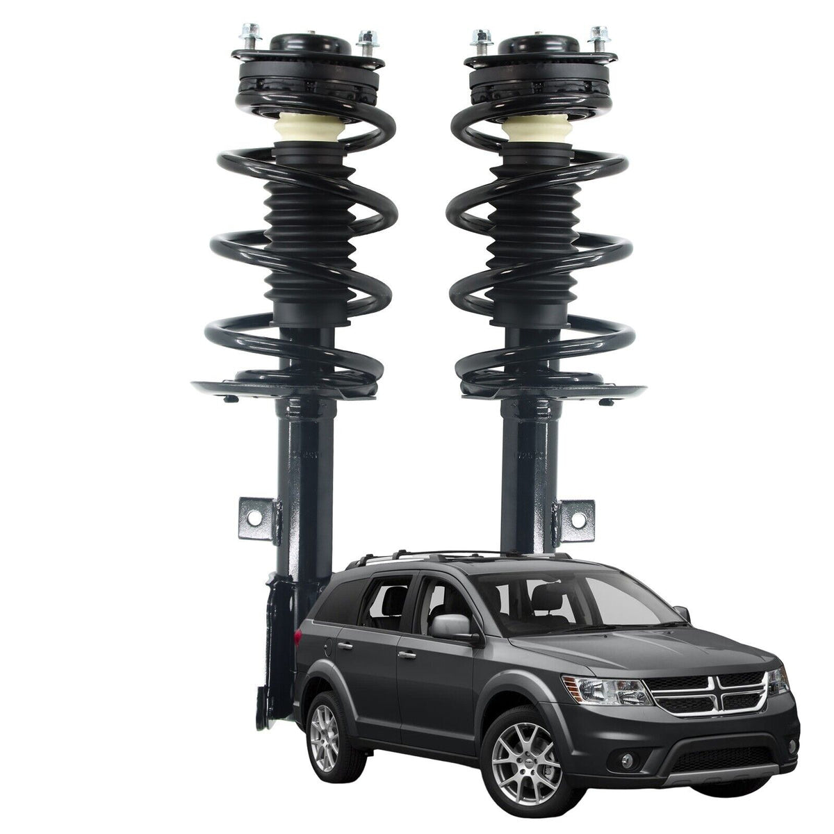 Pair Set Front Complete Struts with Coil Spring for 2009 - 2019 Dodge Journey V6