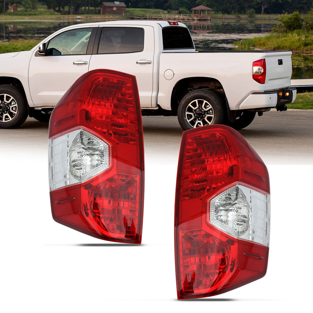 1 Pair Tail Lights for 14-21 Toyota Tundra Tail with Backup Brake Clearance Bulb