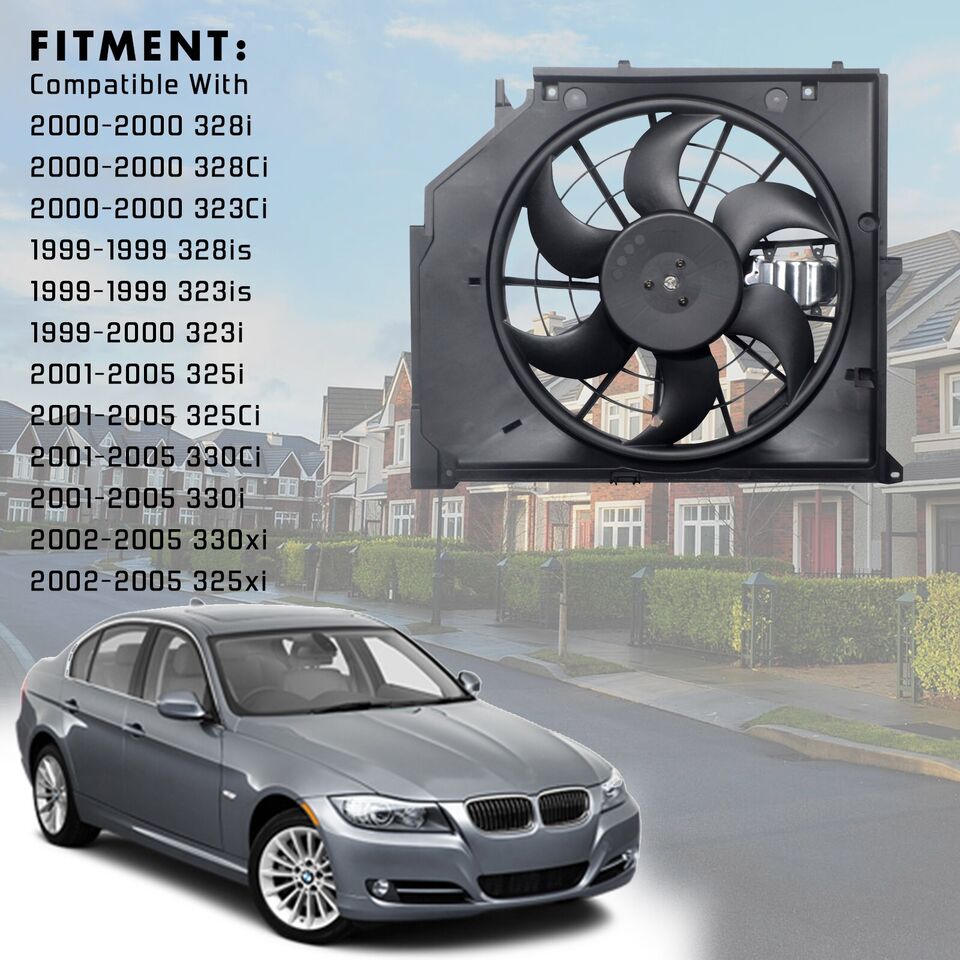 Radiator Cooling Fan for 01-05 BMW 325i 325Ci 330Ci 330i 2000 328i 328Ci 323Ci