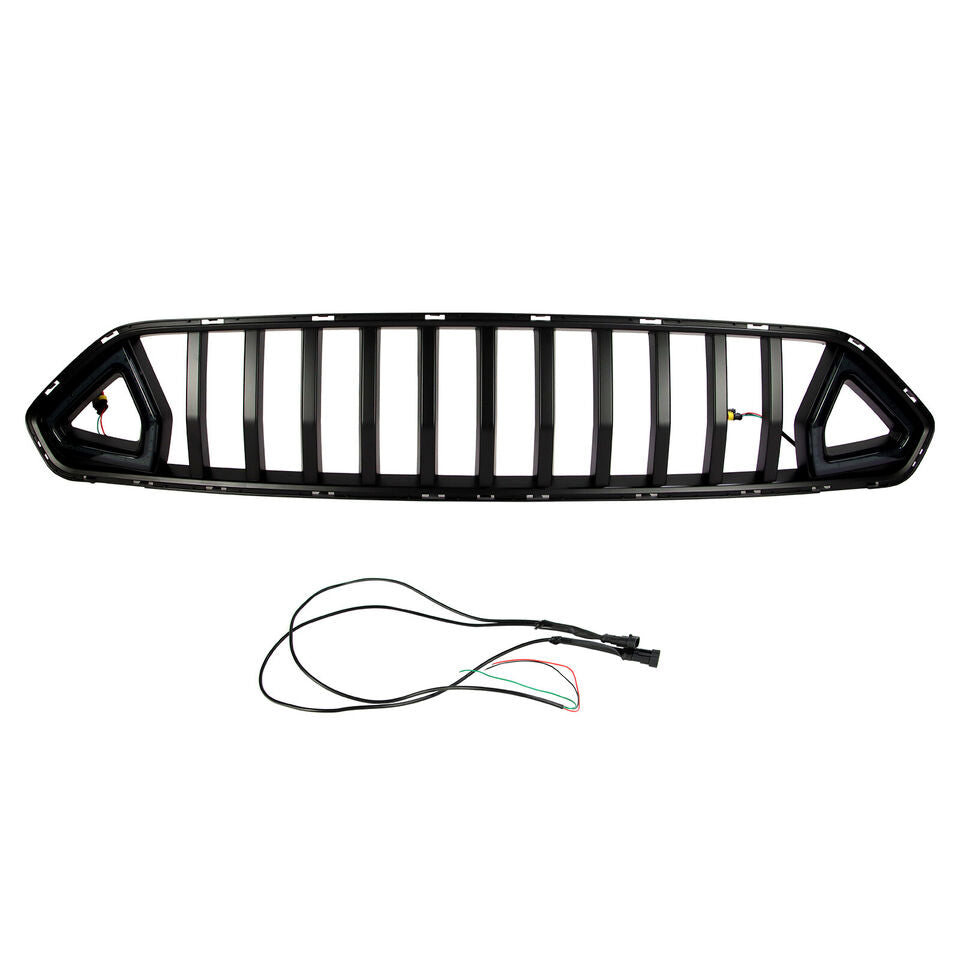 For 18-21 Mustang Car Front Grill w/ LED&Wiring Matte Black Grille