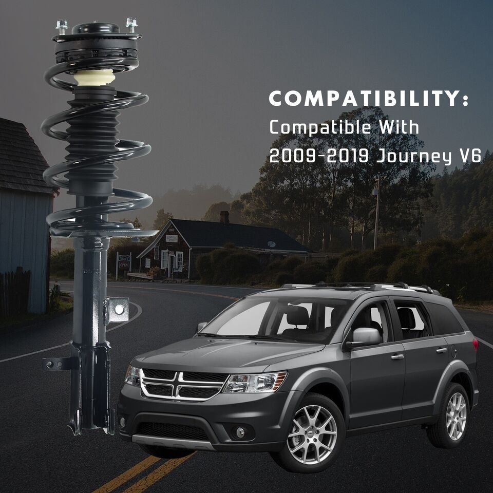 Pair Set Front Complete Struts with Coil Spring for 2009 - 2019 Dodge Journey V6